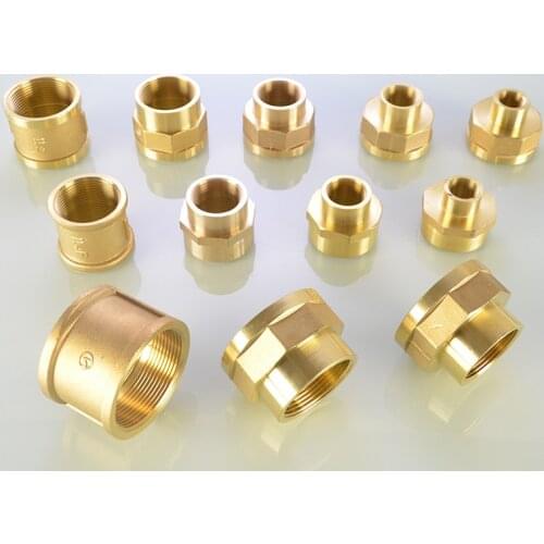 Brass Pipe Fitting - Female x Female Connector 1-1/4",1-1/2", 2" BSP Equal / Reducing Jointer Adaptor for Water Air Fuel Oil