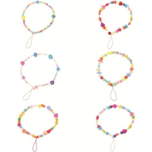 2021 Hot Style Fashion Plastic LOVE Letter Mix Color Short Mobile Phone Jewelry Lanyard For Women Girl Daily Cute Gift