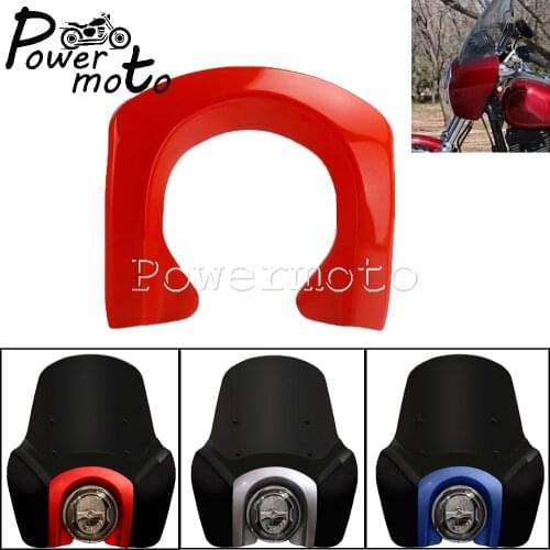 Motorbike Red Front Headlight Fairing Trim Bezel Scowl Mask Head Light Cover For Harley Dyna Fat Bob Street Bob Low Rider FXR