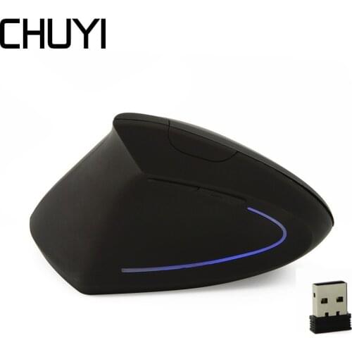 CHUYI Wireless Vertical Ergonomic Left Hand Mouse 800-1200-1600 DPI Mause 2.4Ghz Optical Computer Gaming Mice For PC Laptop Game