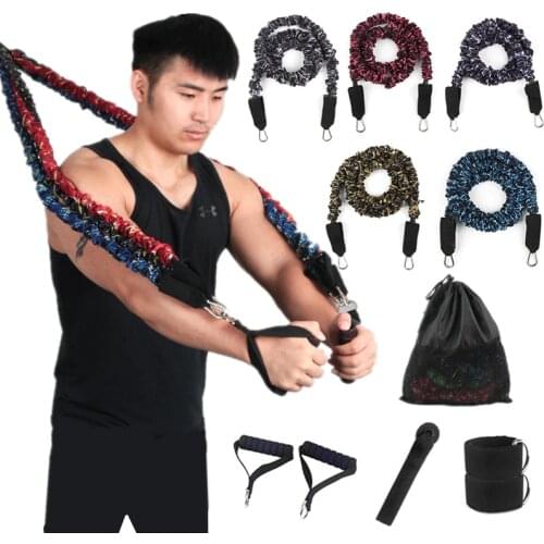 100-150 LB Resistance Bands Set Adjustable Exercise Bands with Protective Sleeve for Home Gym Workouts Resistance Yoga Training