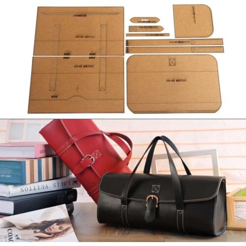1Set DIY Kraft Paper Template New Creative Fashion Cylinder Bag tote Leather Craft Pattern DIY Stencil Sewing Pattern 34cm*14cm