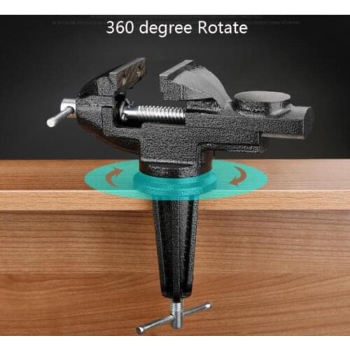 360 Degree Rotating Table Vise Portable Hobby DIY Woodworking Universal Mini Clamp-on Table Bench Vise Clamp Electric Drill Stan