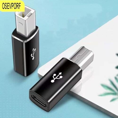 Type- C to Midi Interface Square Adapter USB C Female to USB Type B Male Adapter Convertor for Piano Electronic Drum Printer