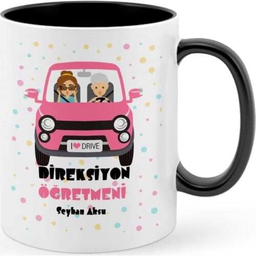 Personalized Special Steering Wheel Teacher Black Mug Cup