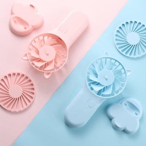 IHoven Portable Mini Fan USB Rechargeable Handheld Fan Air Cooler Desktop Fans with Phone Holder Stand for Outdoor Office Home