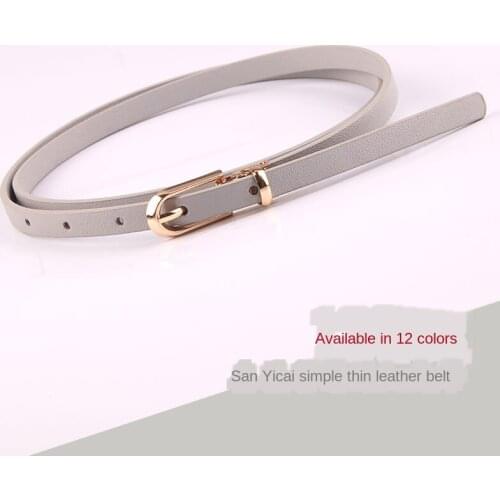 12-Color Fashion Ladies Small Belt Patent Leather Imitation Leather Korean Word Buckle Womens Candy Color Belt Belt for Women