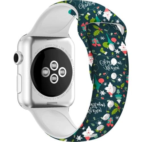 Christmas band for Apple watch strap 44mm 38mm Sport Silicone belt watchband bracelet iWatch series 3 4 5 se 6 40mm 42mm strap