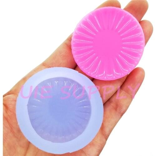 FYL779U 45.8mm Plate Silicone Mold Doll House Miniaturesweets Fondant Cake Decorating Resin Art Aromatherapy Clay Pendant Making