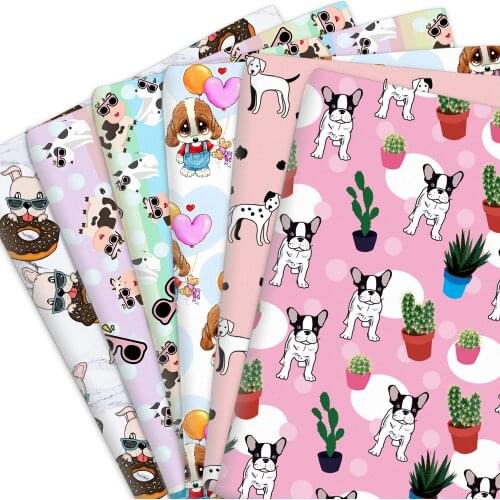 50*145cm or 50*45cm Puppy Dog Bones 4 Ways Stretch Knit Fabric for Tissue Sewing Quilting Needlework Material DIY Cloth Bags