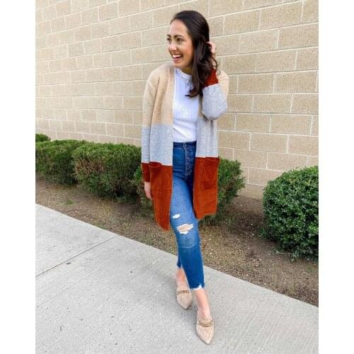 Loose women jacket Popular Fashion Striped Bag Multi-Color lady Coat plus size