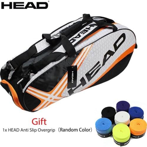 HEAD Tennis Rackets Bag Large Capacity 6-9 Tennis Backpack Badminton Gymbag Squash Racquet Bag With Separated Shoes Bag 73*23*30