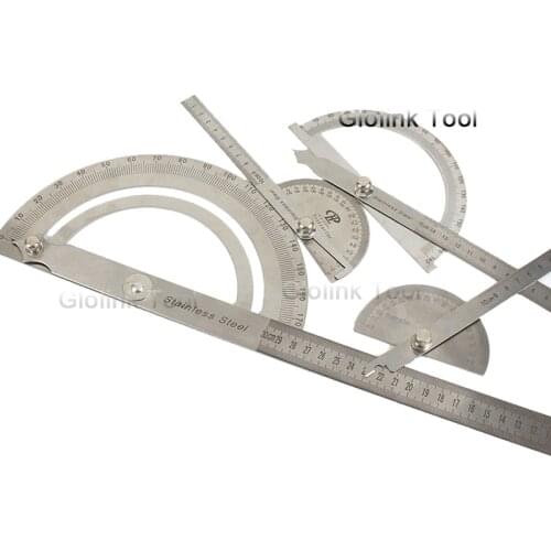 150mm 300mm Stainless Steel 180 degree Protractor Angle Finder Rotary Measuring Ruler Machinist Tool Craftsman Ruler goniometer