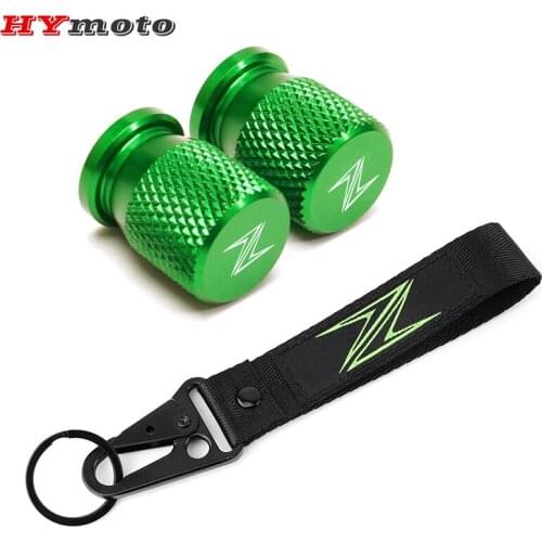 Embroidery Collection Keychain Keyring For Kawasaki Z250 Z300 Z400 Z1000 Z800 Z900 Z650 Z1000SX Z750 Motorcycle Tire Valve Caps
