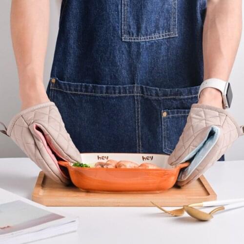 1Pair Anti-scalding Kitchen Silicone Gloves Oven Gloves Mitts Pot holder Tray Dish Bowl Holder Baking Insulation Hand Clip