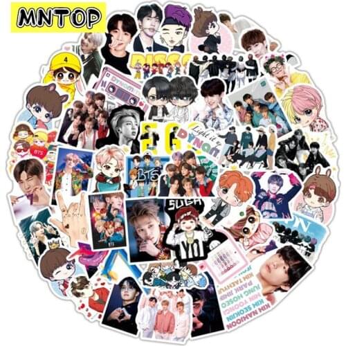 10/30/50Pcs Carton Toy Korean Stars Kpop Stickers For Skateboard Luggage Notebook Laptop Decals Idols Cute Photos Stickers Toy