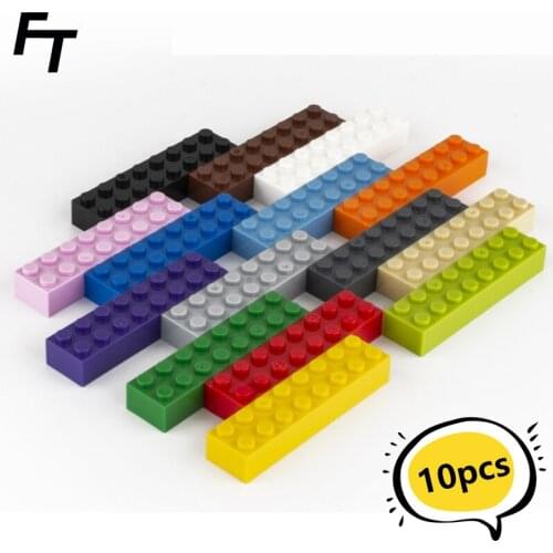 10pcs Small Particle 3007 High Brick 2x8 DIY Building Block Compatible with Creative Gift MOC Building Block Castle Toy