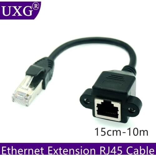 15cm 30cm 60cm Extension Network LAN Screw RJ45 Cable Panel Male To Female Mount Ethernet