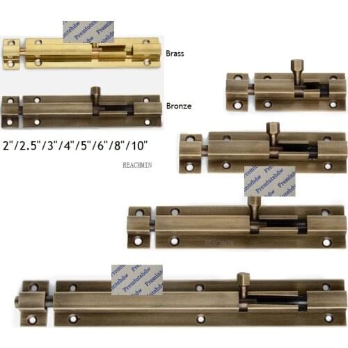 2Pcs/Lot Solid Brass Barrel Bolt Latch Antique Bronze