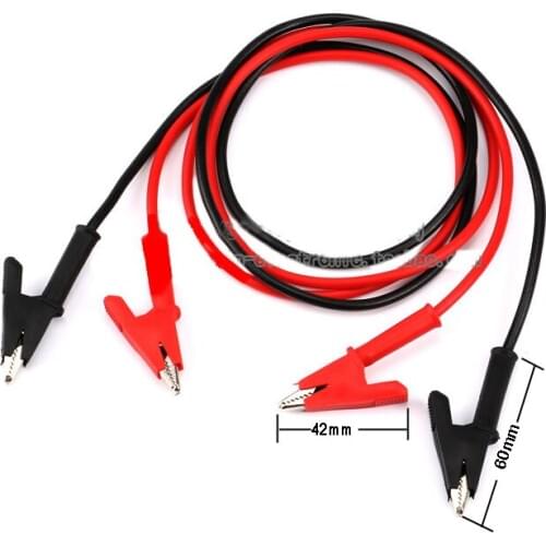 2pcs Alligator Clips to Alligator Clips Test Lead Cable Wire Power Test Line Length 1M