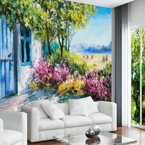 3D Photo Wall Murals European Mural Wallpaper Italy Town Fantastic Wall Murals Landscapes Home Decor Wallcoverings Wall Paper 3D