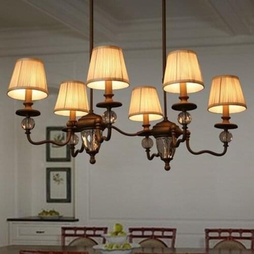 American Iron country style retro industrial iron cage chandelier lamp crystal lamps Restaurant Bar