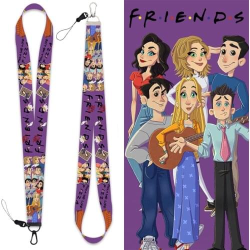 Friends TV Show Diy Keychain Straps Rope Cell Phone Neck Strap Lanyard for ID Card Cartoon Cosplay Key Chain Lanyards Gift