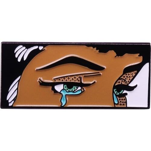 Beautiful Woman Hard Enamel Pins Tear Brooches Women Men Lapel Badges Backpack Collar Fashion Jewelry Gifts For Kids Friend