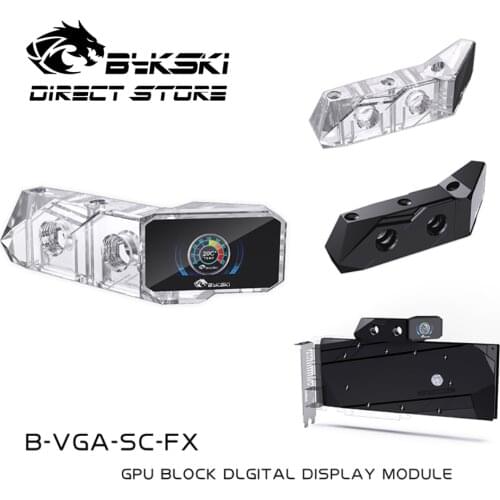 Bykski LCD Thermometer For GPU Water Block Colorful Screen Water Temperature Detecter Acrylic/POM Sensor Transperant B-VGA-SC-FX