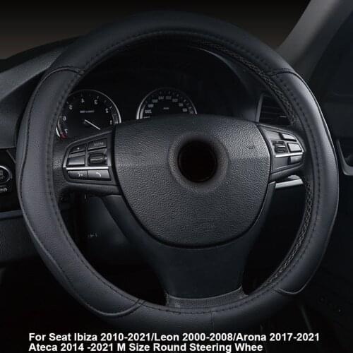 Car Steering Wheel Cover For Seat Ibiza 2010 -2021 Leon 2000-2008 Arona 2017 -2021 Ateca 2014 -2021 M Size Round Steering Wheel