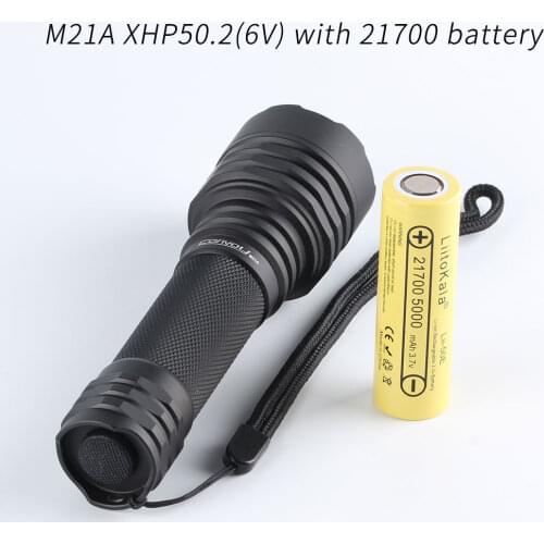 Convoy M21A 6V XHP50.2, 21700 flashlight ,torch, 12 groups,orange peel,with 21700 battery inside