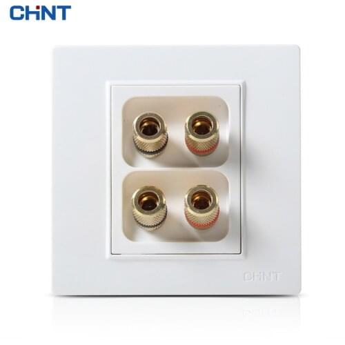 CHNT Socket NEW7L Security Steel Frame 86 Section Steel Frame Switch Insert Panel Seat Two Linked 4 Holes Audio Socket