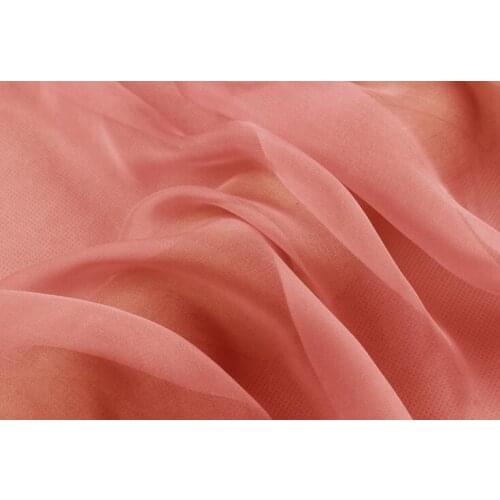 Howmay 100% pure silk fabric chiffon 5.5m/m 140cm 55" orange 67# color for scarf curtain decoration