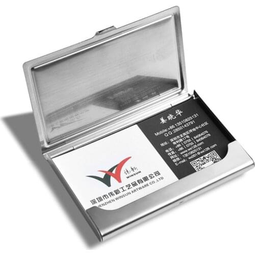 Pocket Stainless Steel & Metal Business Card Holder Case ID Credit Wallet Silver