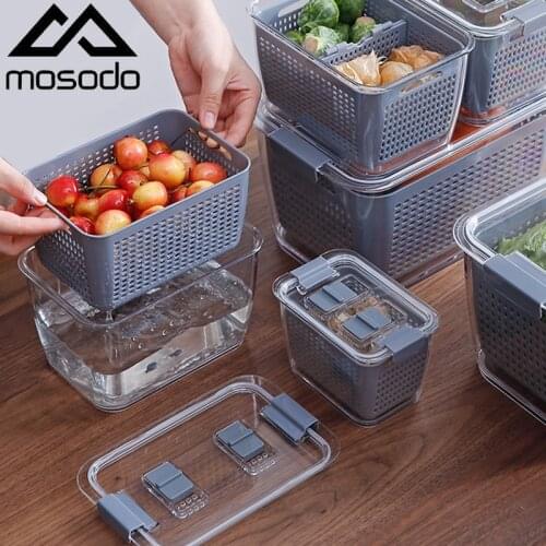 Multifunctional Storage Box Kitchen Refrigerator Fresh-Keeping Box Plastic Vegetable Fruit Drain Basket Storage Basket Container