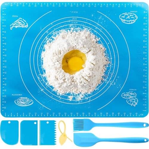 Silicone Baking Mat Set with Measurement Pastry Rolling Mat BPA Free Heat Resistance Pad Kitchen Cooking Pastry Sheet Oven Line