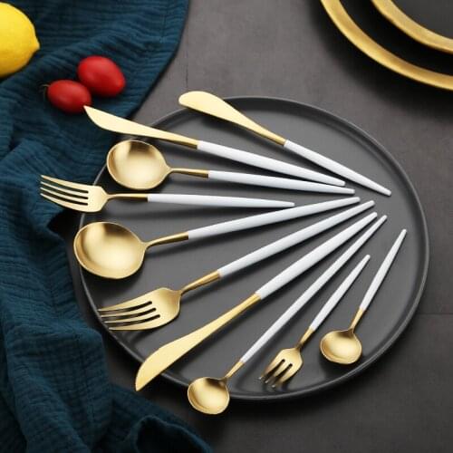 Spklifey Dinnerware Chopsticks Set Gold Dinnerware Set 304 Kitchen Forks Knives Spoons Stainless Steel Dinnerware Set Chopsticks