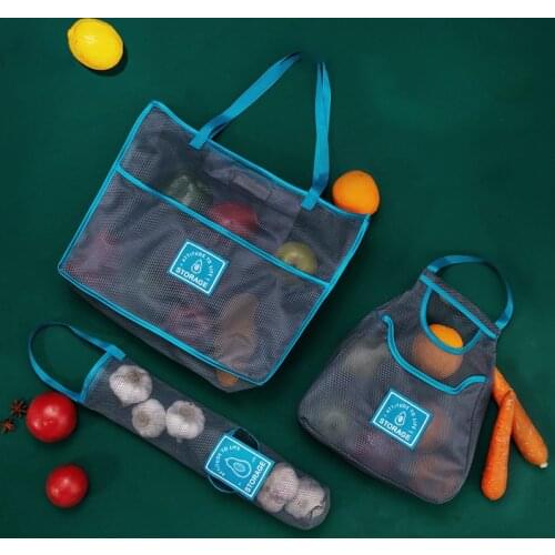 Vegetable Storage Fruit Cloth Bag Ginger Garlic Onion Wall Handbag Organizer Reusable Home Kitchen Sundries Polyester Mesh Bag