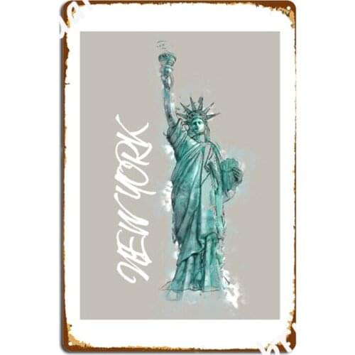 New York Liberty Poster Usa Illustration Art Metal Signs Mural Wall Mural Customize Painting Décor Tin sign Posters