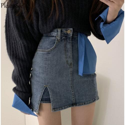 Женские юбки джинсовые PleaseSee China At AliExpress