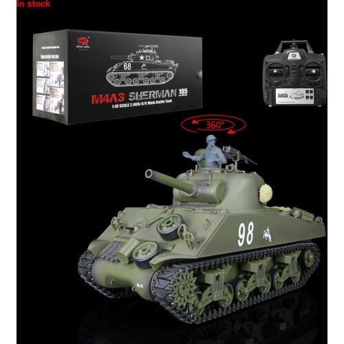 Gifts 1/16 7.0 Heng Long Plastic M4A3 Sherman Remote Controlled Tank 3898 360° Turret Barrel Recoil TH17668-SMT4