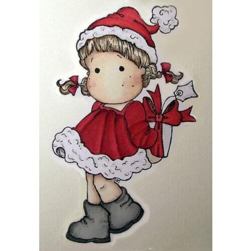 Magnolia girl Transparent Silicone Rubber Stamp and metal die Sheet Cling Scrapbooking DIY Cute Pattern Photo Album Stamp