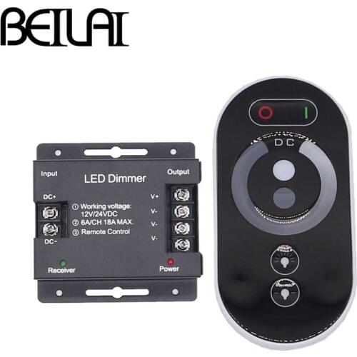 DC 12-24V 6A/CH 3Channel Single Color Double Color Black RF LED Controller Full Touch RGB Remote Controller For LED Strip Light