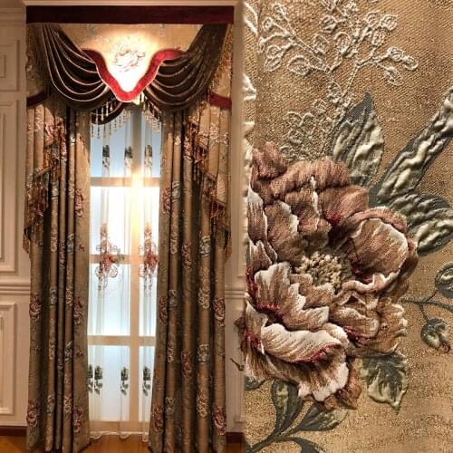 Villa Luxury Atmosphere High-end Chenille Blackout European-style Curtain for Living Room Bedroom Simple Curtains