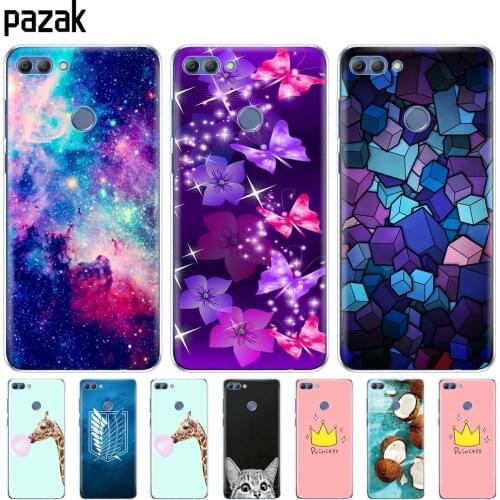 Silicone case for huawei Y9 2018 case soft tpu back phone cover 360 full protective printing transparent clear fundas bumper bag