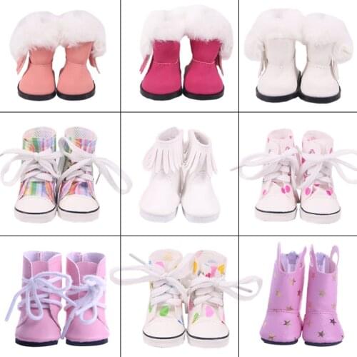 Doll Shoes 5 Cm New Fashion High Tube Shoes For 14.5 Inch Nancy American Doll&BJD EXO Doll Our Generation Girl`s Toy Russia DIY