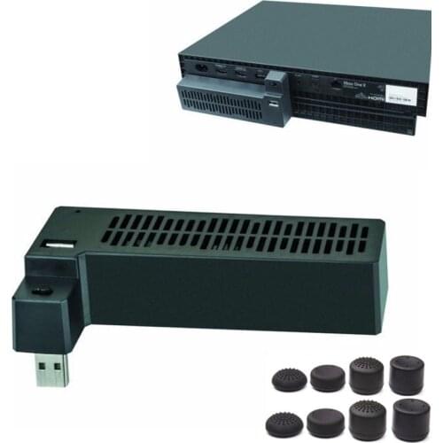 For Xbox One X ONEX Gaming Play Cooler Fan,5V 1A USB External 3-Fan Super Turbo Temperature Control Cooling Fan+8pcs Ehanced Cap