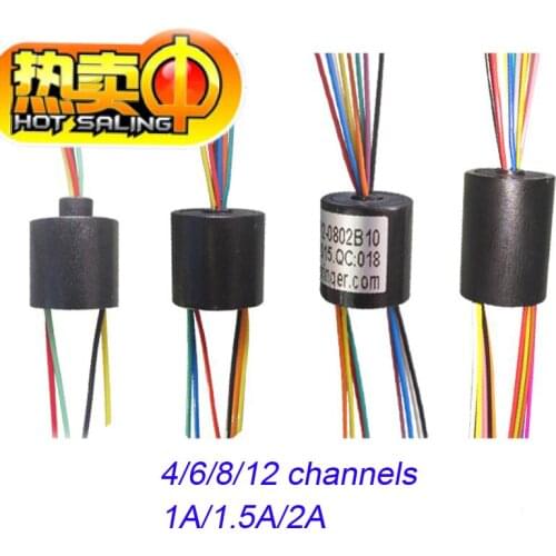 1A/1.5A/2A 4/6/8/12 Wires 8.5/12.5/22mm Slip Ring Rotating Conductive Signal Collector Ring For DIY Robot Models Gimbal Pan/tilt