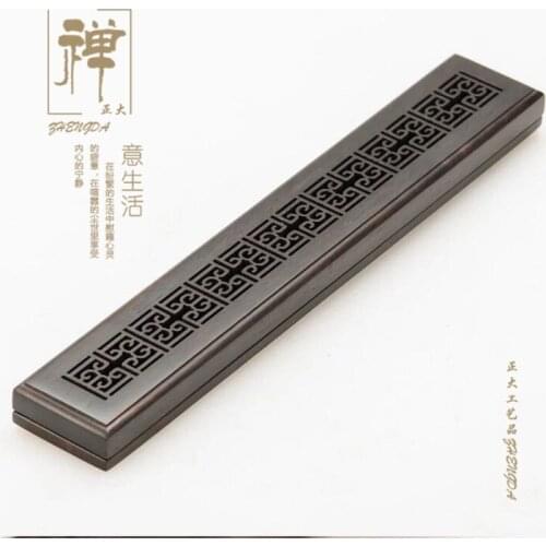 Zhengda thin ebony purple Tan lying hollow incensory pomander sandalwood furnace line wooden monolith burner