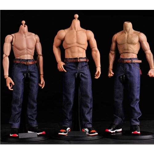 2x 1:6 Dark Blue Jeans Pants Trouser w. Belt for 12'' Male Figure Body